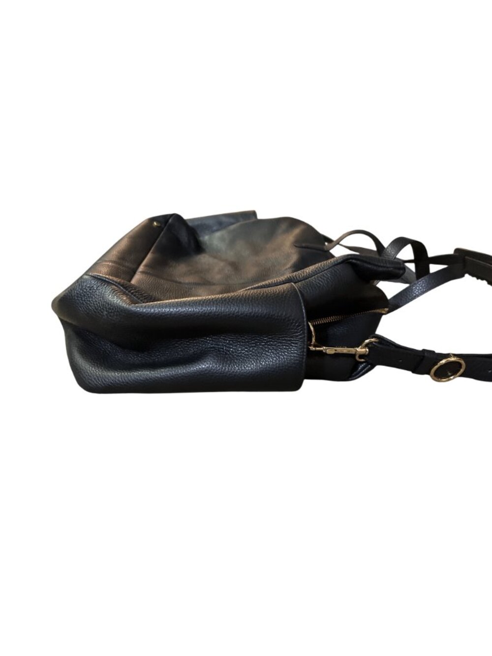 Cuyana Triple Zipper Weekender Bag Black Italian Leather Used Large - Picture 4 of 16